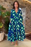 Riven Tiered Maxi Dress Navy
